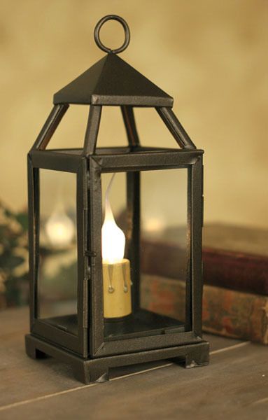 SMALL LANCASTER LANTERN LAMP BRONZE AND GLASS 9" TALL 6 ...