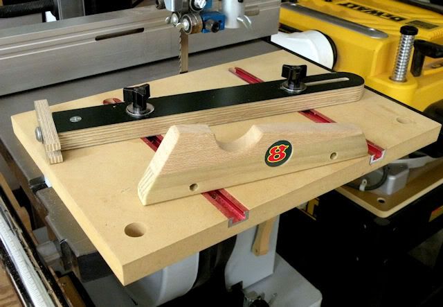 This new jig pictured below works for making tapered legs, angle cuts 