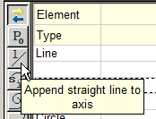 append straight line