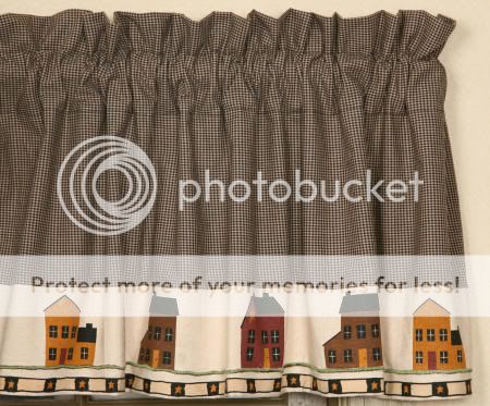 Live Laugh Love Saltbox Houses Lined Valance Window Treatment