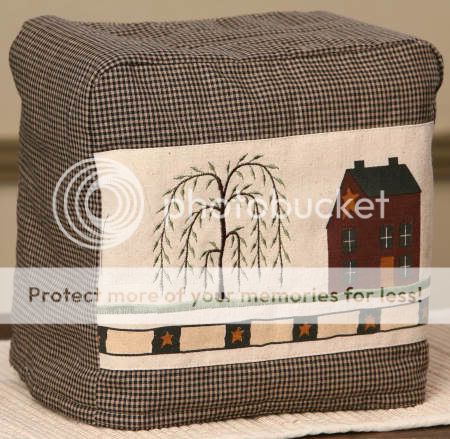   LAUGH LOVE SALTBOX HOUSES 2 SLICE FABRIC TOASTER COVER PRIMITIVE DECOR