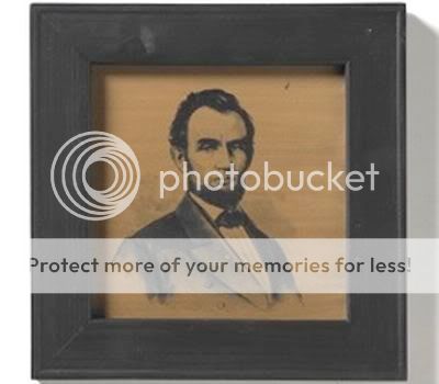 portrait of abe lincoln black distressed wood frame 10 x 10 we accept