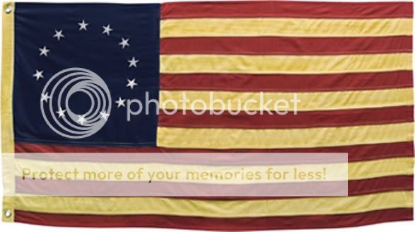 American Betsy Ross Flag 13 Star Circle Aged Tea Stained Small 17" x 28"