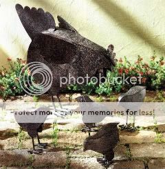 RUSTIC HEN CHICKEN SCULPTURE FIGURE GARDEN YARD ART  