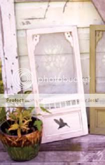 COUNTRY ACCENT DECORATIVE SCREEN DOOR WHITE~HUMMINGBIRD  