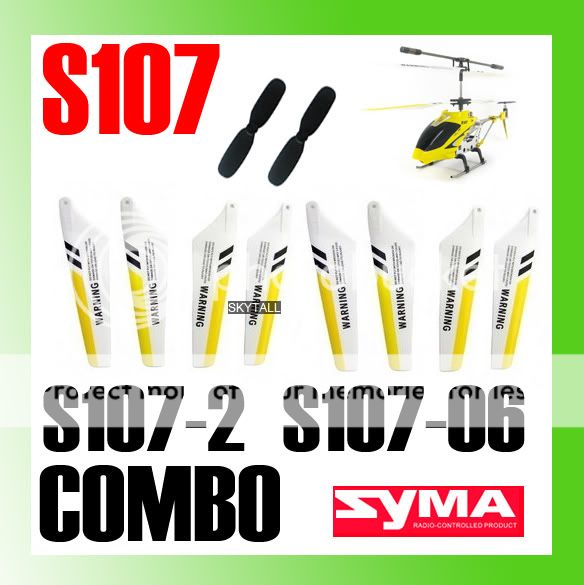 8x Syma S107 S107G Part Main Tail Blade S107 02 S107 06 FOR Syma 107 