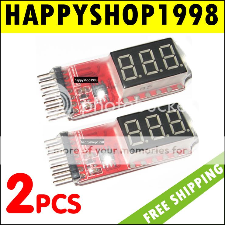 NEW 2x 2 6 cell LED 2S 6S Checker Tester RC Voltage Lipo Battery Meter 