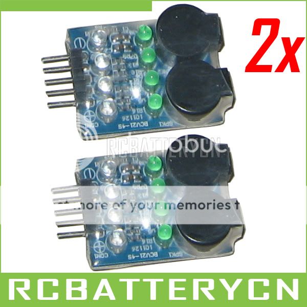 NEW 2x 2S 3S 4S RC Lipo Battery Low Voltage Tester 7.4 11.1 2S 4S 